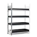 Aanbouwstelling RSW 1364 voor stellingen voor gevaarlijke stoffen asecos RSW 1364, B 1310 x D 640 x H 2000 mm, 4 in de hoogte verstelbare PE-opvangbakken van 36 l