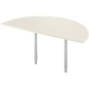 Aanbouwtafel, halve cirkel, Ø 1600 mm, esdoorn/blank aluminium