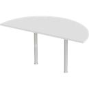 Aanbouwtafel, halve cirkel, Ø 1600 mm, lichtgrijs