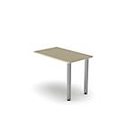 Aanbouwtafel NEVADA, vierkante buispoot, B 1000 x D 600 x H 740 mm, ahorn-decor/aluminiumzilver