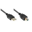 Aansluitkabel USB 2.0 stekker A/B, 3 m, zwart
