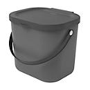 Abfalleimer Rotho ALBULA, Recycling-System, 6 l, stapelbar, Kunststoff (BPA-frei), anthrazit