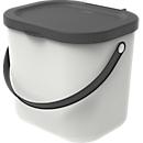 Abfalleimer Rotho ALBULA, Recycling-System, 6 l, stapelbar, Kunststoff (BPA-frei), mistletoe weiss