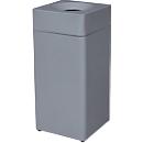 Abfallsammler Orgavente, Stahl, Volumen 40 l, Rechteck, B 350 x T 350 x H 790 mm, selbstlöschender Eimer, silber