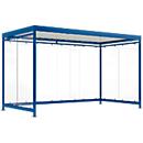 Abri extérieur Köln K4 l/b WSM, l. 4195 x P 2165 x H 2510 mm, transparent H 2360, en kit ou entièrement monté, bleu gentiane