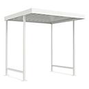 Abri extérieur Leipzig, utilisable d'un côté, unité de base, l. 2250 x P 2200 mm, blanc gris