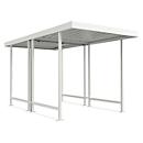Abri extérieur Leipzig, utilisable des deux côtés, unité de base, l. 2250 mm, blanc gris