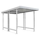 Abri extérieur Leipzig, utilisable des deux côtés, unité de base, l. 2250 mm, galvanisé