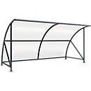 Abri extérieur modèle Bamberg, transparent, l. 4080 mm, gris anthracite RAL 7016