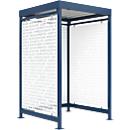 Abri fumeurs Köln, Schäfer Shop Edition, acier, l. 1510 x P 1510 x H 2510 mm, bleu gentiane RAL5010