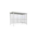 Abri fumeurs WSM Jena Maxi, pour l'extérieur, 4/5 personnes, l. 2960 x P 1580 x H 2360 mm, laqué époxy gris blanc RAL 9002