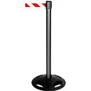 Absperrpfosten RS-Guidesystems GLA 26, schwarzt, Gurt rot/weiß, 2 Stück