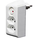 Abzweigstecker brennenstuhl® cleverLINE, 2-fach, um 300° drehbar, mit beleuchtetem Schalter, ohne Aufhänger, IP20, Kunststoff, weiss