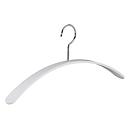 Acryl kleerhanger Rudolf Weber KG Curve, hangerdikte 6 mm, verchroomd, draaibare haak, 4 stuks, wit