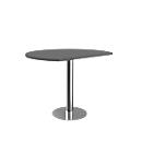Add-on table TOLEDO, height adjustable, rounded, column base, ø 1000 mm, anthracite