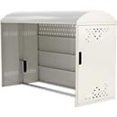 Additional set with side wall for BikeBox 1 B bike rack with domed roof, grey-white RAL 9002