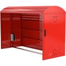Additional set with side wall for BikeBox 1 B bike rack with domed roof, traffic red RAL 3020