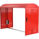 Additional set without side wall for BikeBox 1 B bike rack with domed roof, Traffic red RAL 3020