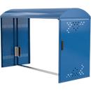 Additional set without side wall for BikeBox 1 B bike storage with domed roof, gentian blue RAL 5010