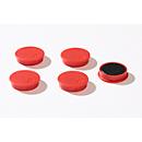 adhesive magnets, Ø 30 mm, adhesive force approx. 700 g, 5 pieces, red