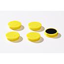 adhesive magnets, Ø 30 mm, adhesive force approx. 700 g, 5 pieces, yellow