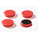 adhesive magnets, Ø 40 mm, adhesive force approx. 1200 g, 4 pieces, red