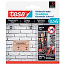 Adhesive screw Tesa®, for masonry and stone indoors and outdoors, adhesive force up to 2.5 kg, removable, square, 2 pieces