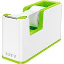 Adhesive tape dispenser Leitz WOW, ergonomic, for adhesive tape rolls with W 19 mm x L 33 m, incl. adhesive tape, recyclable ABS plastic, white/green