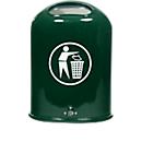 Afvalbak ovaal, 45 liter, met zelfsluitende rvs-klep, groen