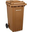 Afvalbak PRO 240 WAVE - verrijdbaar - 240 L - bruin