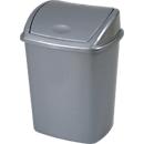 Afvalbak Vepa Bins, inhoud 15 l, met deksel, rechthoekig, L 235 x B 300 x H 405 mm, kunststof, grijs