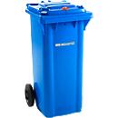 Afvalcontainer GMT, 120 liter, met cilinderslot, blauw