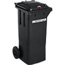 Afvalcontainer GMT, 80 liter, met cilinderslot, antraciet