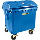 Afvalcontainer MGB 1100 RD, kunststof, rond deksel, 1100 l, blauw