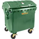 Afvalcontainer MGB 1100 RD, kunststof, rond deksel, 1100 l, groen