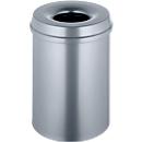 Afvalverzamelaar 15 l zelfblussend, romp zilver/deksel zilver