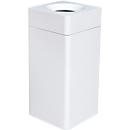 Afvalverzamelaar Orgavente, staal, volume 40 l, rechthoekig, B 350 x D 350 x H 790 mm, zelfblussende emmer, wit