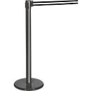 Afzetpaal met trekband antraciet, trekband zwart/wit