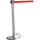 Afzetpaal met trekband chroom, trekband rood