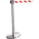 Afzetpaal met trekband chroom, trekband rood/wit
