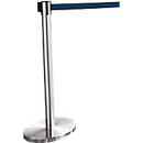Afzetpaal met trekband chroom, trekband zwart/blauw