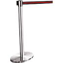 Afzetpaal met trekband chroom, trekband zwart/rood