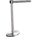 Afzetpaal met trekband chroom, trekband zwart/wit