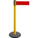 Afzetpaal met trekband GLA 29, geel, trekband rood