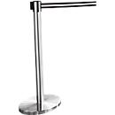 Afzetpaal met trekband nirosta, trekband zwart/wit