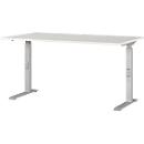 Agenda bureau, mechanisch in hoogte verstelbaar, B 1400 x D 800 x H 680-910 mm, lichtgrijs/zilver