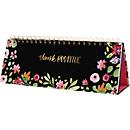 Agenda semainier Sigel Jolie Flower Love, non daté, A4 horizontal, 124 pages, langue anglaise, fonction de mise en place, 2 planches d'autocollants, multicolore