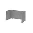 Akoestische scheidingswand, voor 1200 mm brede bureaus, geluidsabsorptieklasse C, kabelgeleiding, B 1140 x D 650 x H 605 mm, geluidsabsorberend vlies, grijs gemoffeld