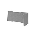 Akoestische scheidingswand, voor bureaus, L-vormig, geluiddemper klasse C, kabelgeleiding, B 1435/1360 x D 650 x H 600 mm, vlies, grijs gemoffeld
