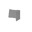 Akoestische scheidingswand, voor bureaus, L-vormig, geluiddemper klasse C, kabelgeleiding, B 955/880 x D 650 x H 600 mm, vlies, grijs gemoffeld